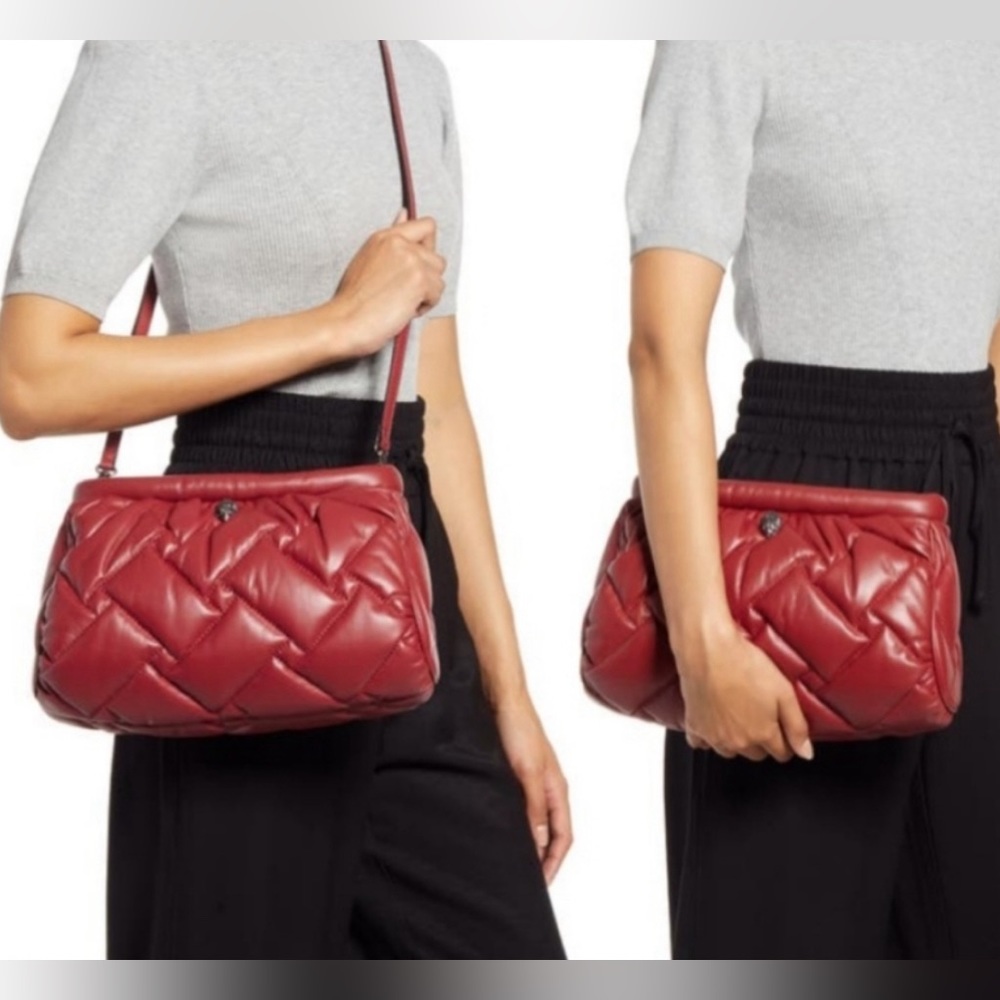 🔥🔥🔥🔥🔥Kurt Geiger soft Quilted Red Leather Large Kensington Crossbody Bag